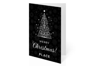 PLACE | Black Merry Christmas Tree Greeting Cards