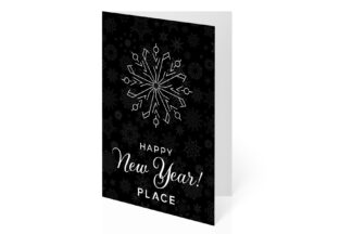 PLACE | Black Merry Christmas Snowflake Greeting Cards