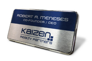 Kaizen Realty Partners | Framed Name Tag - 1.5x3 (Blue/Silver)