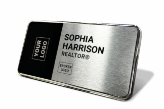 1.5x3 Black/Silver Block Name tag - Generic Store