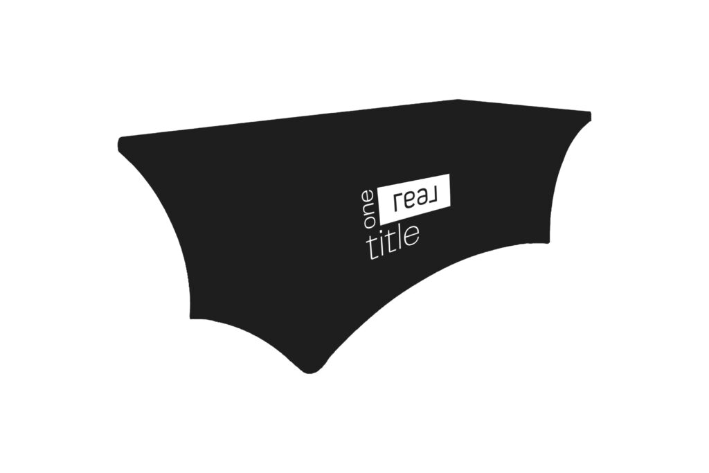 One Real Title | 6 ft. Stretch Table Throw 3-sided with Custom Print