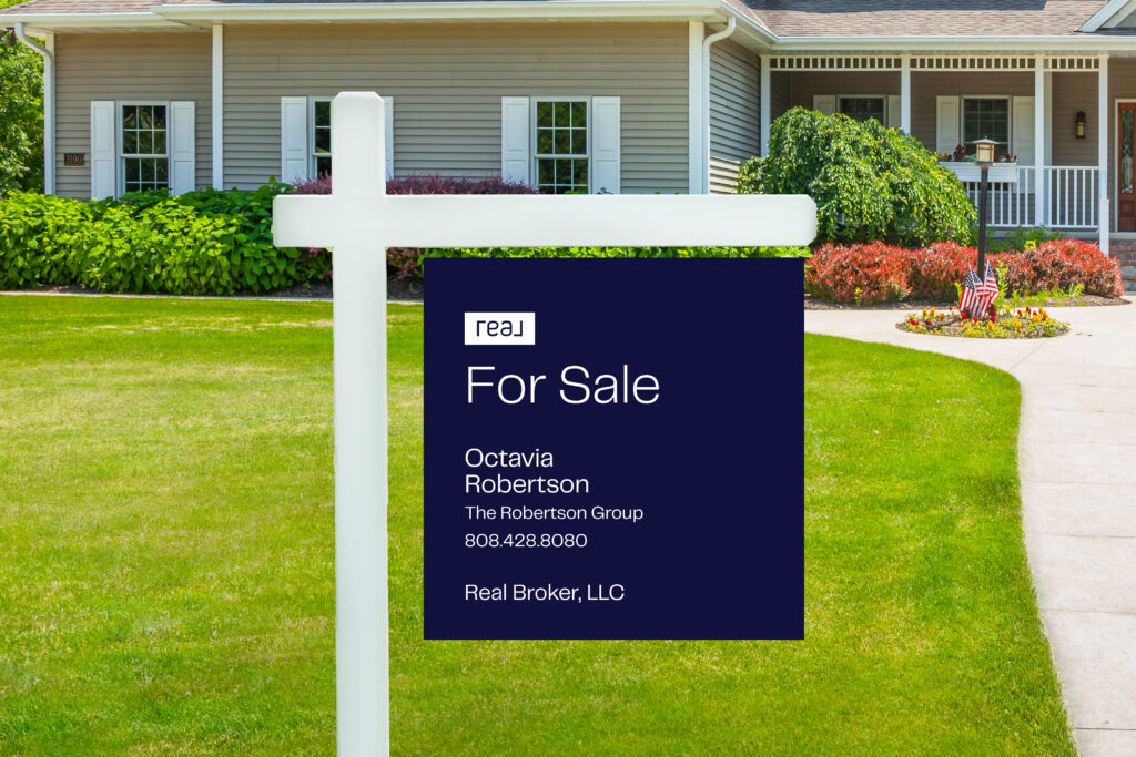 Real | 24x24 For Sale Yard Sign with Single Name