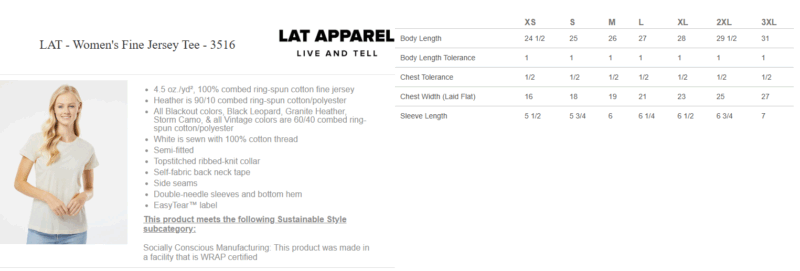Conroy Apparel | Women's Fine Jersey Tee - Image 3