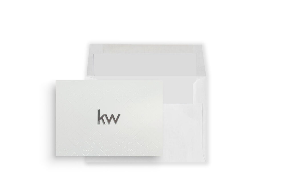 Keller Williams |  White Spot UV Diamond Pattern Foil Logo Greeting Card